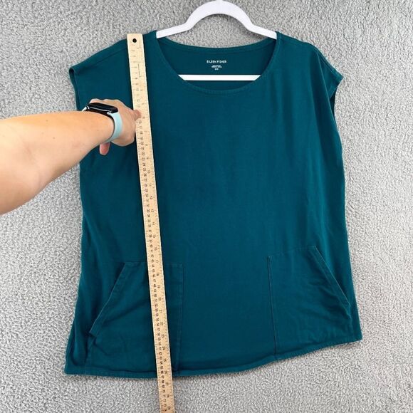 Eileen Fisher Traceable Organic Cotton Jersey Jewel Neck Top Medium M - Picture 7 of 10